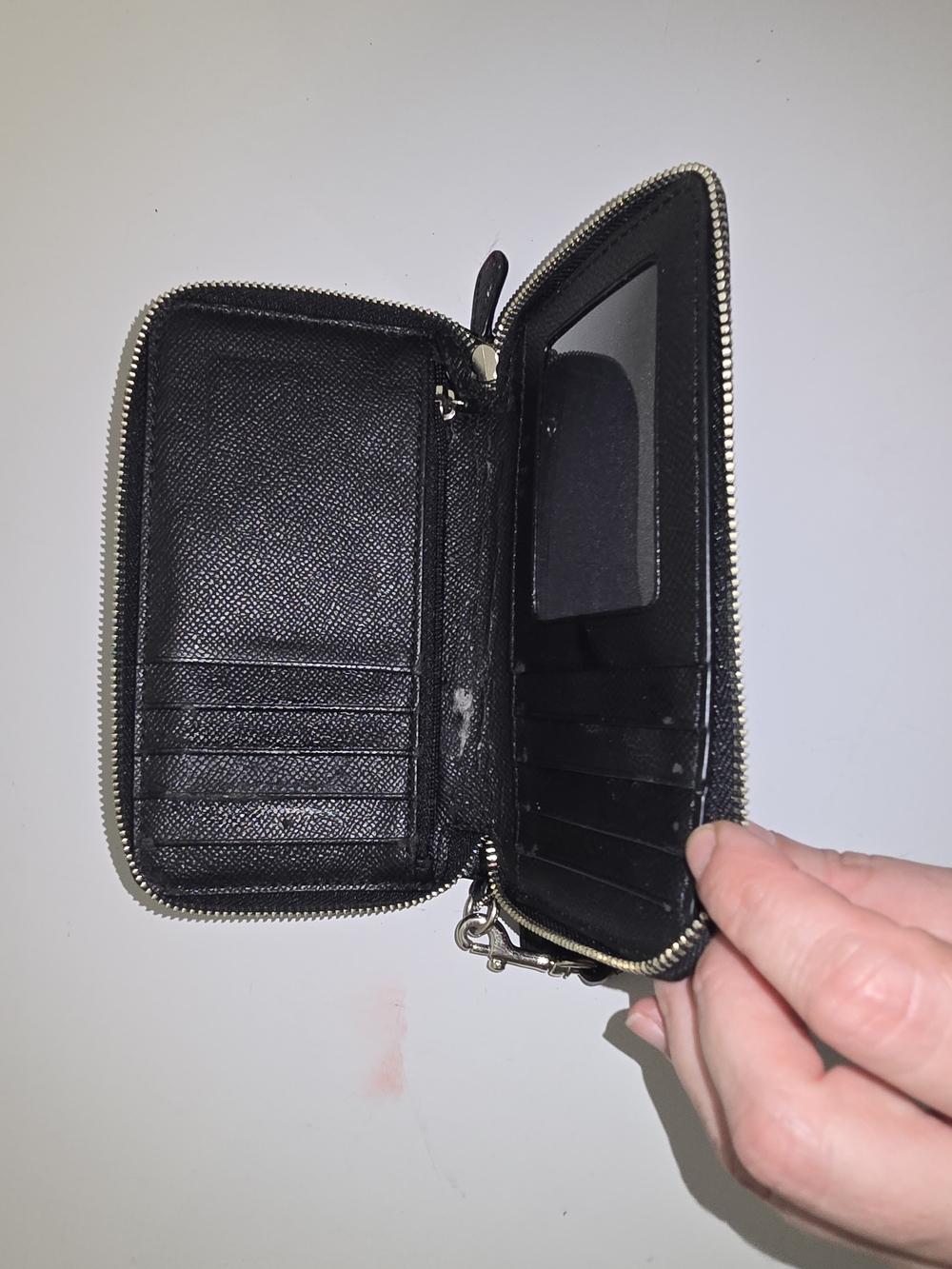 Coach Black Glitter Zip Wristlet Wallet with Gold Logo - Picture 5 of 9